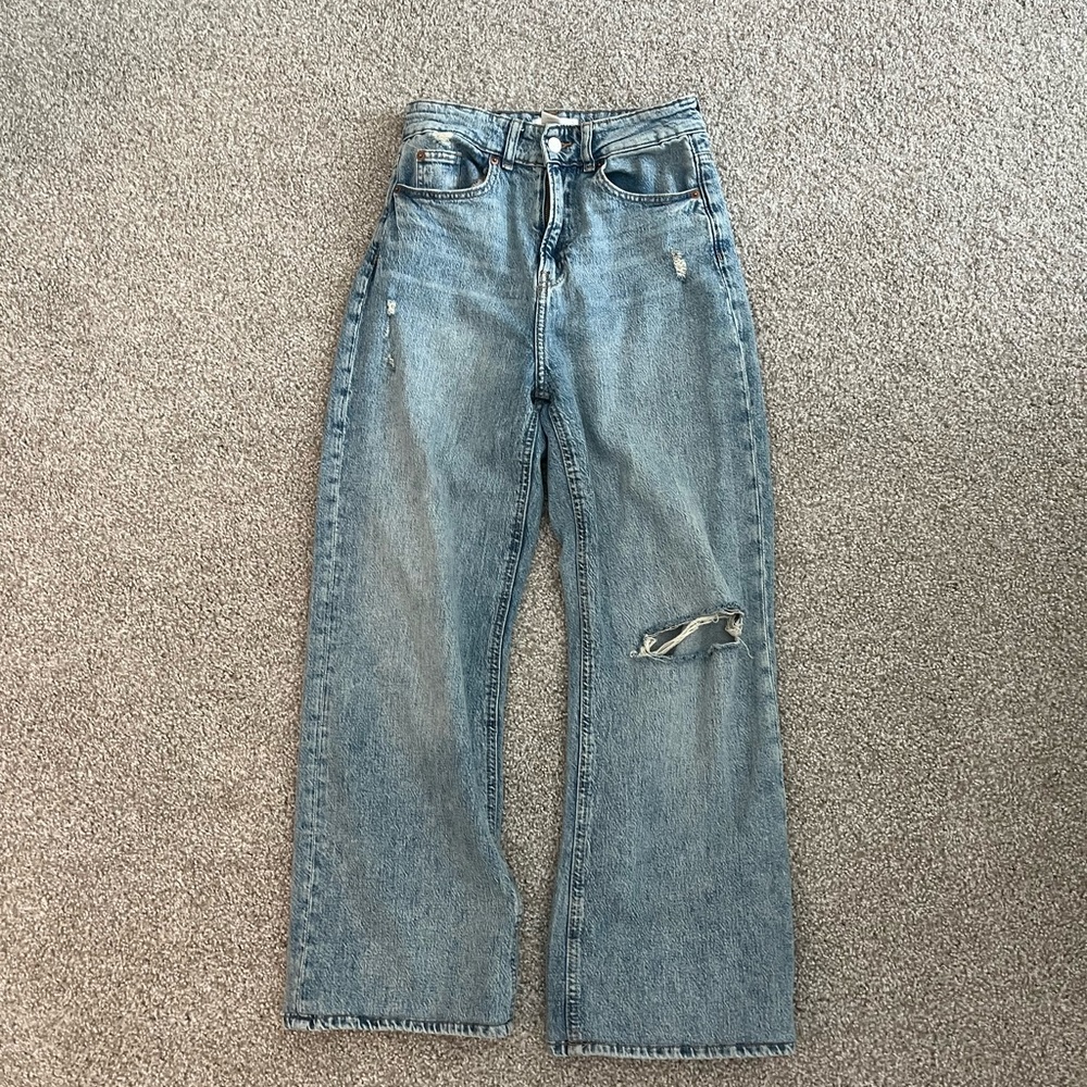 Light wash straight leg jeans